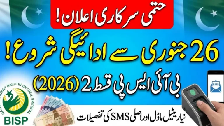 BISP Q2 Payment 2026 Starts from 26 January Retail Model & SMS Alert Details