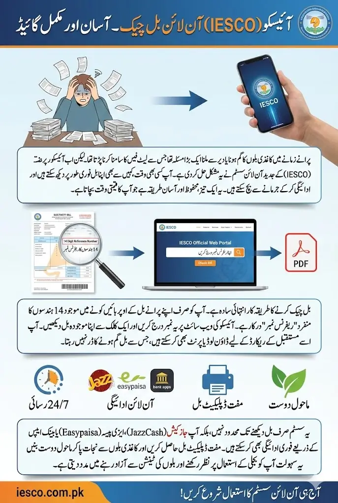 IESCO Online Bill Check by 14-Digit Reference Number Full Details Step By Step